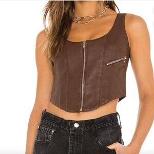 Understated Leather Mustang Moto Bustier Corset Top